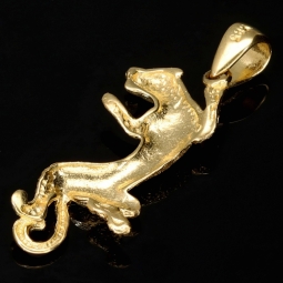 Funkelnder Panther-Anhänger mit feinen Details aus edlem Gold (585 / 14K Gelbgold)