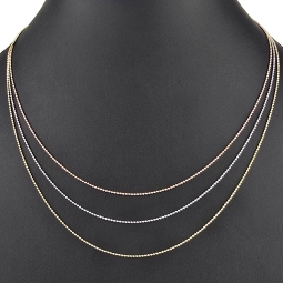 Außergewöhnliche Layer-Goldkette / Collier in außergewöhnlichem Tricolor Design aus 14K 585 Gold (Gelbgold, Weißgold, Roségold) - ca. 45cm