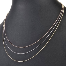 Außergewöhnliche Layer-Goldkette / Collier in außergewöhnlichem Tricolor Design aus 14K 585 Gold (Gelbgold, Weißgold, Roségold) - ca. 45cm