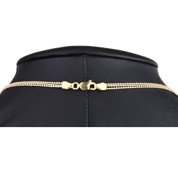 Außergewöhnliche Layer-Goldkette / Collier in außergewöhnlichem Tricolor Design aus 14K 585 Gold (Gelbgold, Weißgold, Roségold) - ca. 45cm