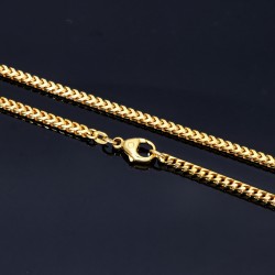 Exklusive, kurze FBM- Goldkette / Collier aus massivem, edlen Gold (585 / 14k Gelbgold) ca. 45cm Länge, ca 2,5mm Breite