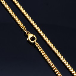 Exklusive, kurze FBM- Goldkette / Collier aus massivem, edlen Gold (585 / 14k Gelbgold) ca. 45cm Länge, ca 2,5mm Breite