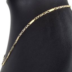 Kurze Goldkette im Figaro-Design aus funkelndem 585 / 14k Gold in ca. 45cm, 2,5mm