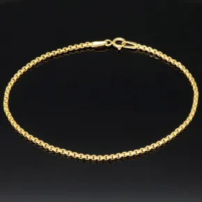 Hochwertig produziertes Goldarmband aus edlem 14K 585er Gold (Gelbgold) kurzgliedrig ca. 19cm, 2mm