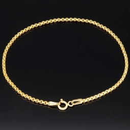 Hochwertig produziertes Goldarmband aus edlem 14K 585er Gold (Gelbgold) kurzgliedrig ca. 19cm, 2mm