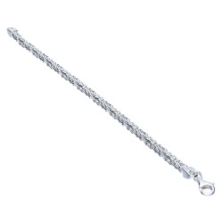 massive, diamantierte 925 Sterling-Silber Armband Königsarmband (18,8g 21cm Länge 3,9mm Breite)