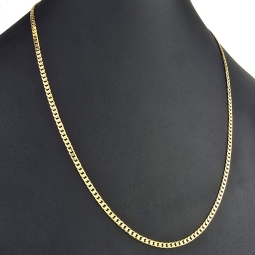 Exquisite, massive Panzerkette aus funkelndem Gelbgold (14K, 585 Gold ca. 14,8g) ca. 60cm, 3mm