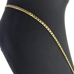 Exquisite, massive Panzerkette aus funkelndem Gelbgold (14K, 585 Gold ca. 14,8g) ca. 60cm, 3mm