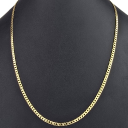 Exquisite, massive Panzerkette aus funkelndem Gelbgold (14K, 585 Gold ca. 14,8g) ca. 60cm, 3mm