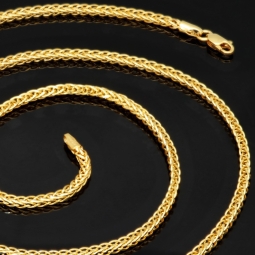 Exquisite Fuchsschwanz-Goldkette aus edlem 585er (14K) Gelbgold – ca. 55 cm, 2,5 mm
