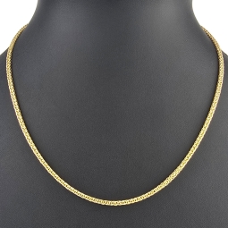 Kurze hochwertig produzierte Fuchsschwanzkette aus funkelndem Gold (585 14K Gelbgold) – ca. 45 cm, 2,5 mm