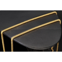 Kurze hochwertig produzierte Fuchsschwanzkette aus funkelndem Gold (585 14K Gelbgold) – ca. 45 cm, 2,5 mm
