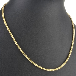 Kurze hochwertig produzierte Fuchsschwanzkette aus funkelndem Gold (585 14K Gelbgold) – ca. 45 cm, 2,5 mm