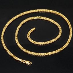 Kurze hochwertig produzierte Fuchsschwanzkette aus funkelndem Gold (585 14K Gelbgold) – ca. 45 cm, 2,5 mm