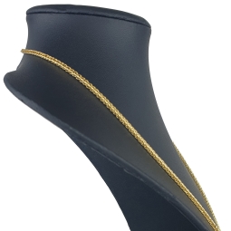 Kurze hochwertig produzierte Fuchsschwanzkette aus funkelndem Gold (585 14K Gelbgold) – ca. 45 cm, 2,5 mm