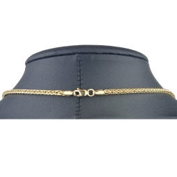 Kurze hochwertig produzierte Fuchsschwanzkette aus funkelndem Gold (585 14K Gelbgold) – ca. 45 cm, 2,5 mm