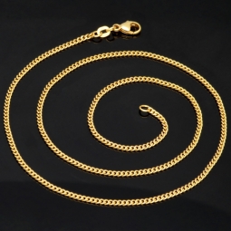 Hochwertig produzierte, funkelnde Panzerkette aus exquisitem 585 /14k Gold (ca. 50 cm Länge, 1,7mm Breite)