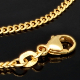 Hochwertig produzierte, funkelnde Panzerkette aus exquisitem 585 /14k Gold (ca. 50 cm Länge, 1,7mm Breite)