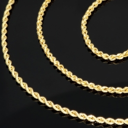 Fein gearbeitete Kordelkette aus hochwertigem 585 / 14 K Gold  – ca. 55cm, 2mm