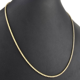Fein gearbeitete Kordelkette aus hochwertigem 585 / 14 K Gold  – ca. 55cm, 2mm