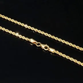 Hochwertige Kordelkette aus 585 / 14 Karat Gold mit feiner Struktur, klassisch und elegant – ca. 60cm, 2mm