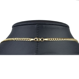 Edle Panzerkette aus hochwertigem Gelbgold (14K, 585 ca. 3,2g) ca. 50cm, 3mm