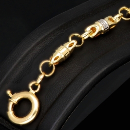 Hochwertig gearbeitetes Gold-Armband in Greco Design aus funkelndem Bicolor 585er Gelb- und Weißgold (ca. 21,5 cm, 4mm)