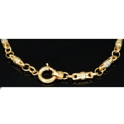 Hochwertig gearbeitetes Gold-Armband in Greco Design aus funkelndem Bicolor 585er Gelb- und Weißgold (ca. 21,5 cm, 4mm)