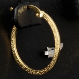 Funkelnde Ohrringe / Creolen in zeitlosem Greco-Design aus hochwertigem 585 / 14K Gold (Gelbgold)
