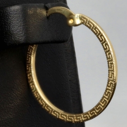 Funkelnde Ohrringe / Creolen in zeitlosem Greco-Design aus hochwertigem 585 / 14K Gold (Gelbgold)