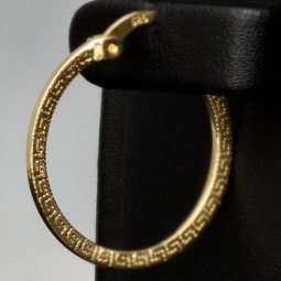 Funkelnde Ohrringe / Creolen in zeitlosem Greco-Design aus hochwertigem 585 / 14K Gold (Gelbgold)