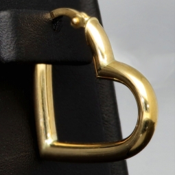 Herzförmige Creolen / Ohrringe aus qualitätsvollem, poliertem Gold  (585/ 14K Gelbgold)