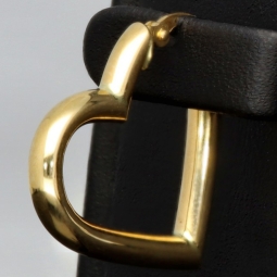 Herzförmige Creolen / Ohrringe aus qualitätsvollem, poliertem Gold  (585/ 14K Gelbgold)