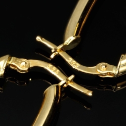 Herzförmige Creolen / Ohrringe aus qualitätsvollem, poliertem Gold  (585/ 14K Gelbgold)
