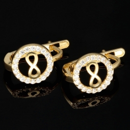 Infinity-Ohrringe mit Unendlichkeitszeichen aus edlem 585 / 14K Gold mit funkelnden Zirkoniabesatz