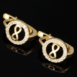 Infinity-Ohrringe mit Unendlichkeitszeichen aus edlem 585 / 14K Gold mit funkelnden Zirkoniabesatz