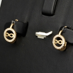 Infinity-Ohrringe mit Unendlichkeitszeichen aus edlem 585 / 14K Gold mit funkelnden Zirkoniabesatz