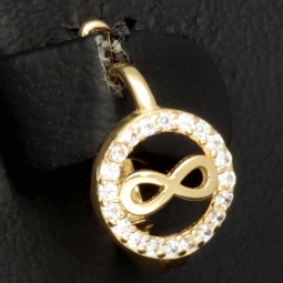 Infinity-Ohrringe mit Unendlichkeitszeichen aus edlem 585 / 14K Gold mit funkelnden Zirkoniabesatz