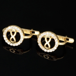 Infinity-Ohrringe mit Unendlichkeitszeichen aus edlem 585 / 14K Gold mit funkelnden Zirkoniabesatz