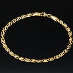 Exquisites 14K 585er Goldarmband – Feine Verarbeitung mit feiner Struktur und edler Ausstrahlung (ca. 19cm Länge, 3mm Breite)