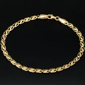 Exquisites 14K 585er Goldarmband – Feine Verarbeitung mit feiner Struktur und edler Ausstrahlung (ca. 19cm Länge, 3mm Breite)