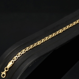 Exquisites 14K 585er Goldarmband – Feine Verarbeitung mit feiner Struktur und edler Ausstrahlung (ca. 19cm Länge, 3mm Breite)