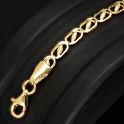 Exquisites 14K 585er Goldarmband – Feine Verarbeitung mit feiner Struktur und edler Ausstrahlung (ca. 19cm Länge, 3mm Breite)