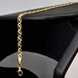 Exquisites 14K 585er Goldarmband – Feine Verarbeitung mit feiner Struktur und edler Ausstrahlung (ca. 19cm Länge, 3mm Breite)