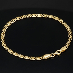 Exquisites 14K 585er Goldarmband – Feine Verarbeitung mit feiner Struktur und edler Ausstrahlung (ca. 19cm Länge, 3mm Breite)