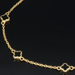 Ankerarmband aus hochwertigem 14K 585er Gold (Gelbgold) mit stilvollen Elementen (verstellbar von ca. 17cm bis 19cm)