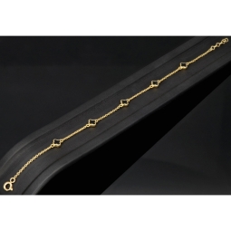 Ankerarmband aus hochwertigem 14K 585er Gold (Gelbgold) mit stilvollen Elementen (verstellbar von ca. 17cm bis 19cm)