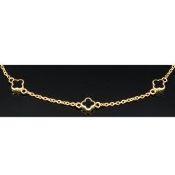 Ankerarmband aus hochwertigem 14K 585er Gold (Gelbgold) mit stilvollen Elementen (verstellbar von ca. 17cm bis 19cm)