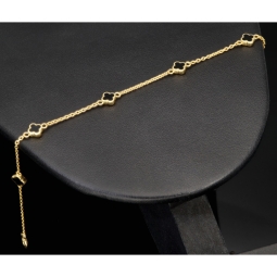 Ankerarmband aus hochwertigem 14K 585er Gold (Gelbgold) mit stilvollen Elementen (verstellbar von ca. 17cm bis 19cm)