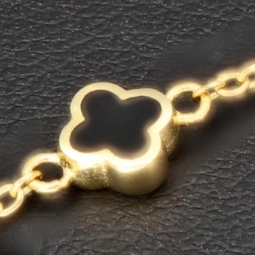 Ankerarmband aus hochwertigem 14K 585er Gold (Gelbgold) mit stilvollen Elementen (verstellbar von ca. 17cm bis 19cm)